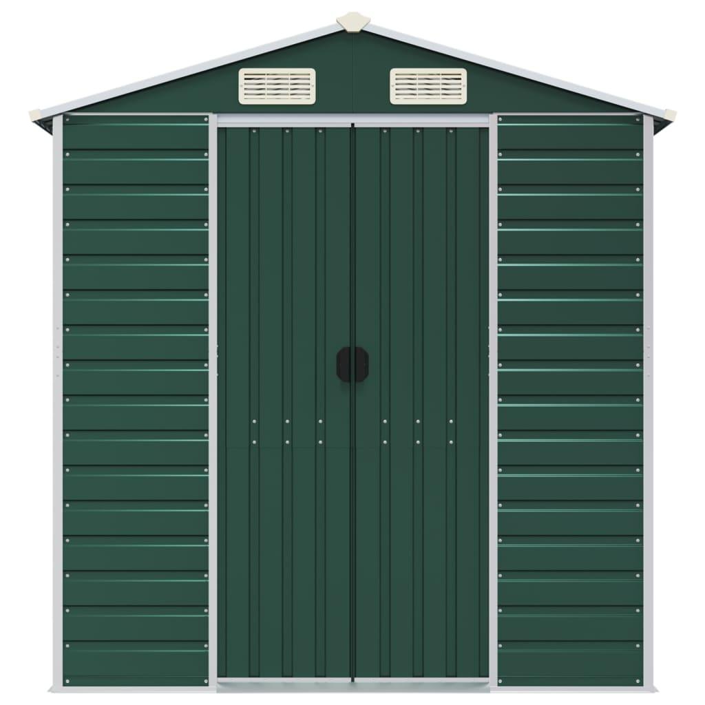 Garden Shed Green 191x555x198 cm Galvanised Steel