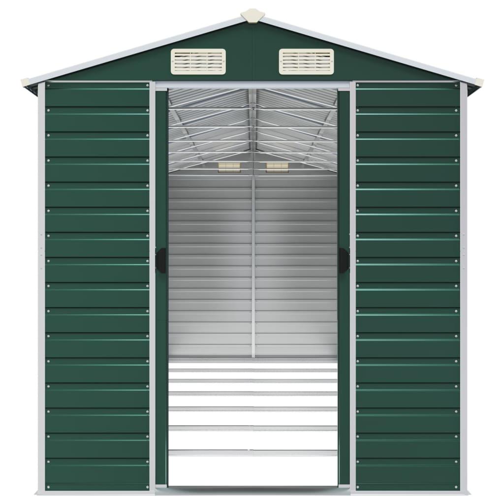 Garden Shed Green 191x640x198 cm Galvanised Steel