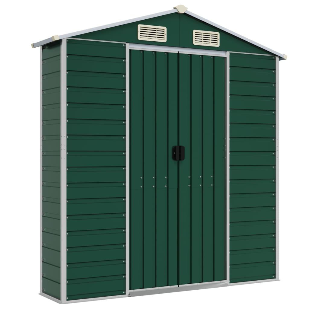 Garden Shed Green 191x640x198 cm Galvanised Steel