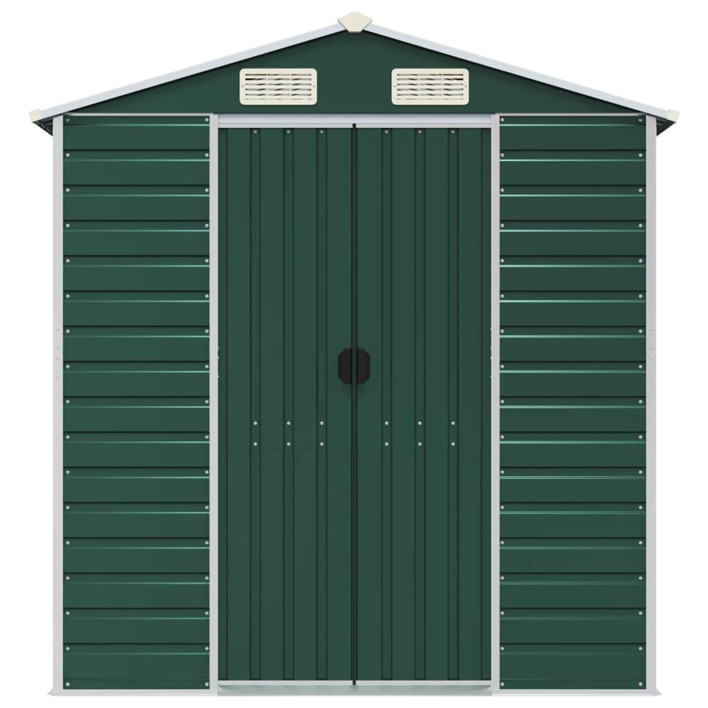 Garden Shed Green 191x810x198 cm Galvanised Steel