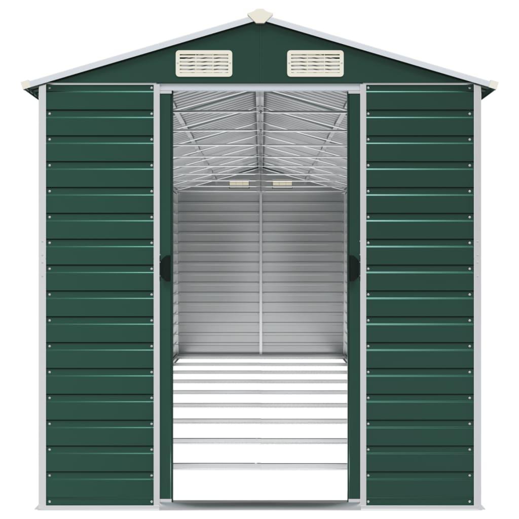 Garden Shed Green 191x810x198 cm Galvanised Steel