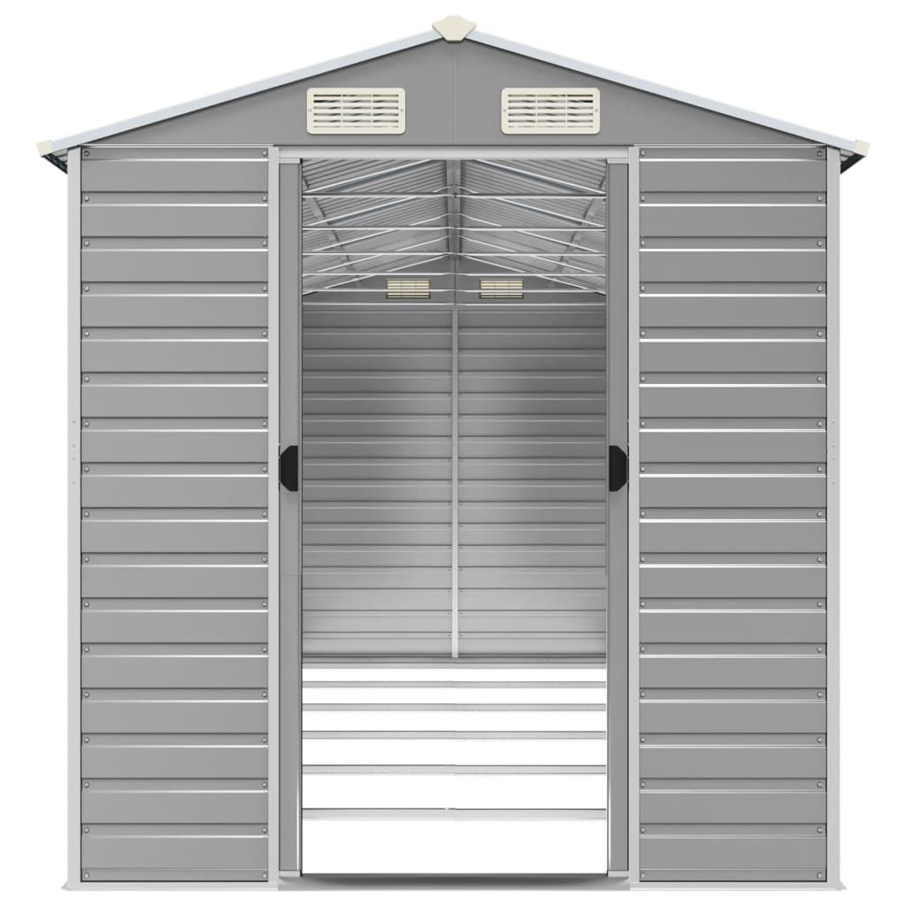 Garden Shed Light Grey 191x555x198 cm Galvanised Steel