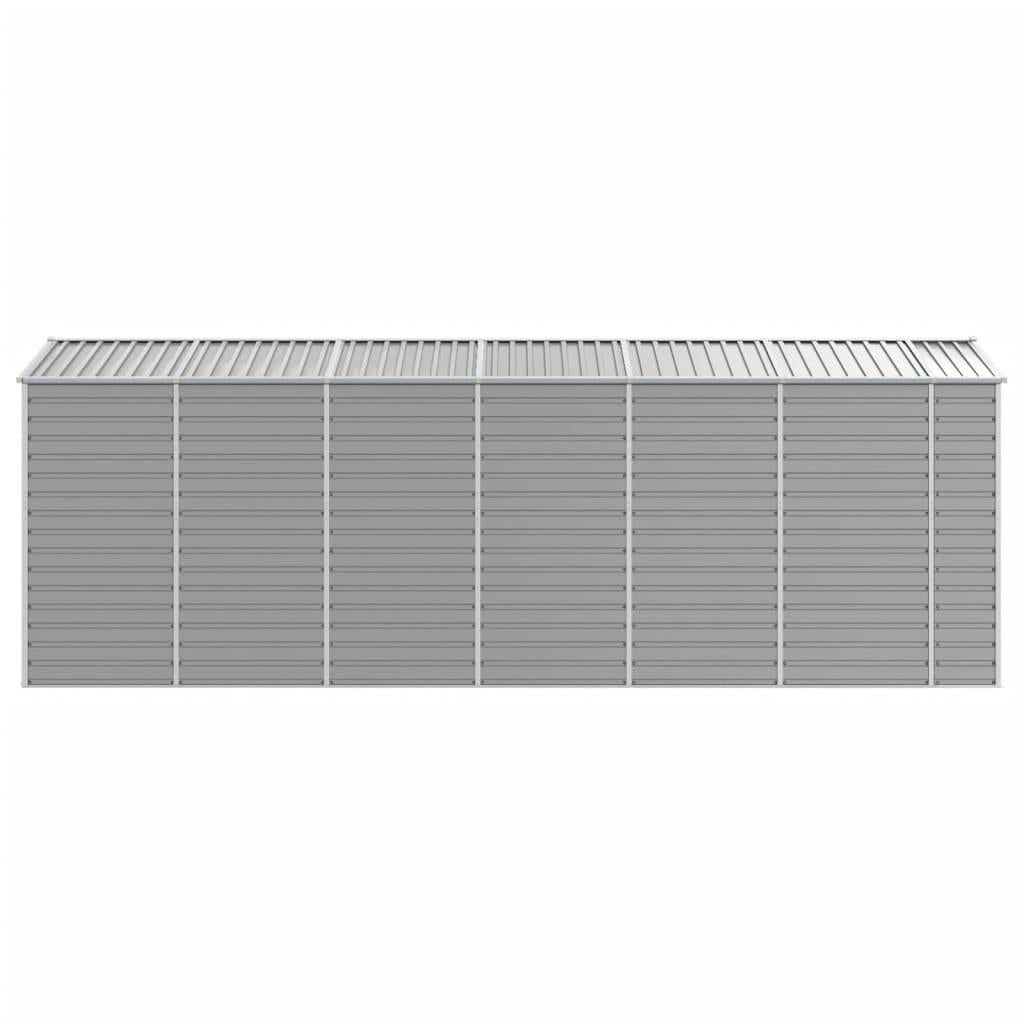 Garden Shed Light Grey 191x555x198 cm Galvanised Steel