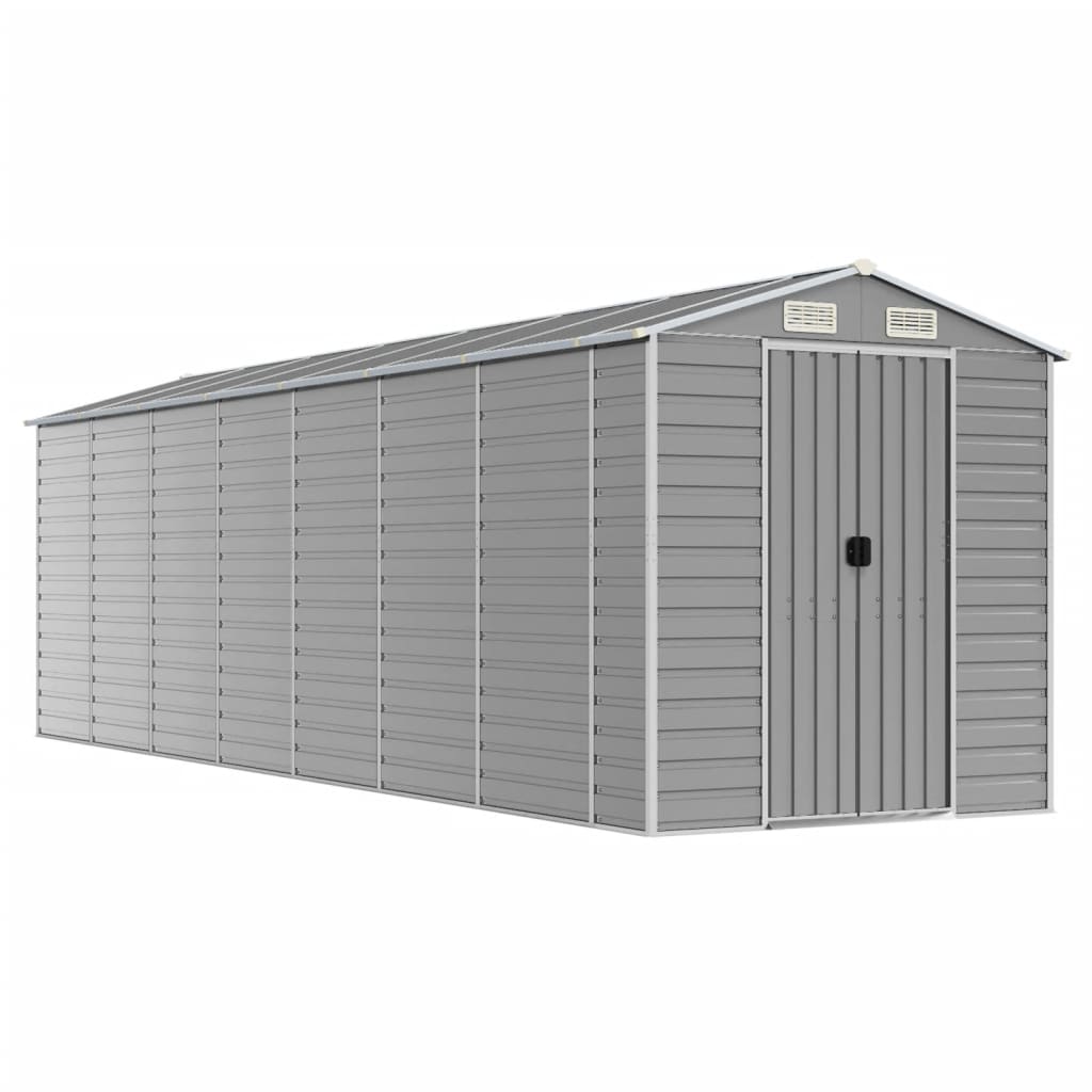 Garden Shed Light Grey 191x640x198 cm Galvanised Steel