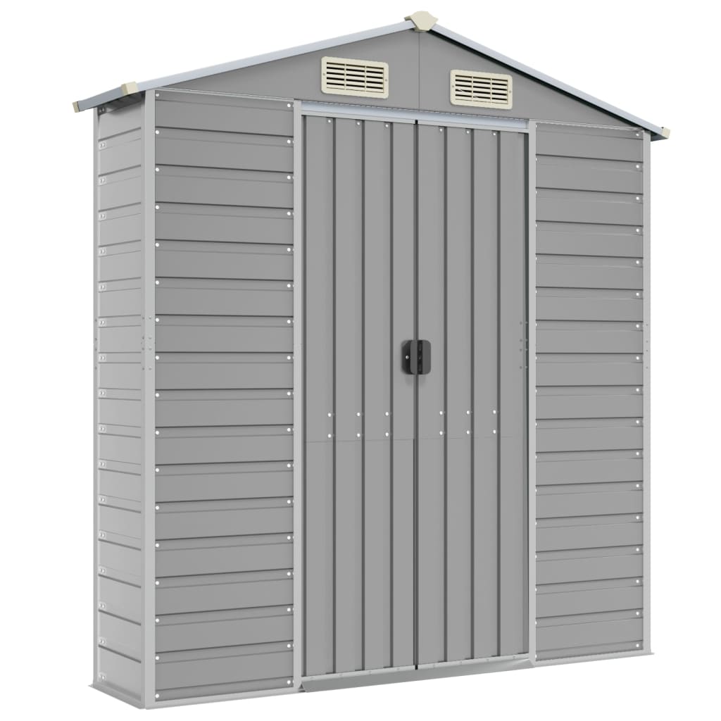 Garden Shed Light Grey 191x725x198 cm Galvanised Steel