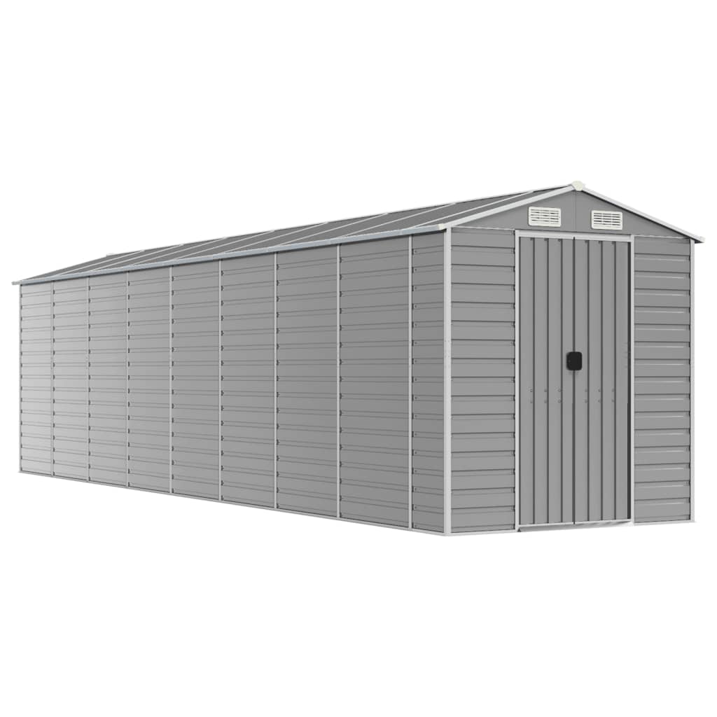 Garden Shed Light Grey 191x810x198 cm Galvanised Steel