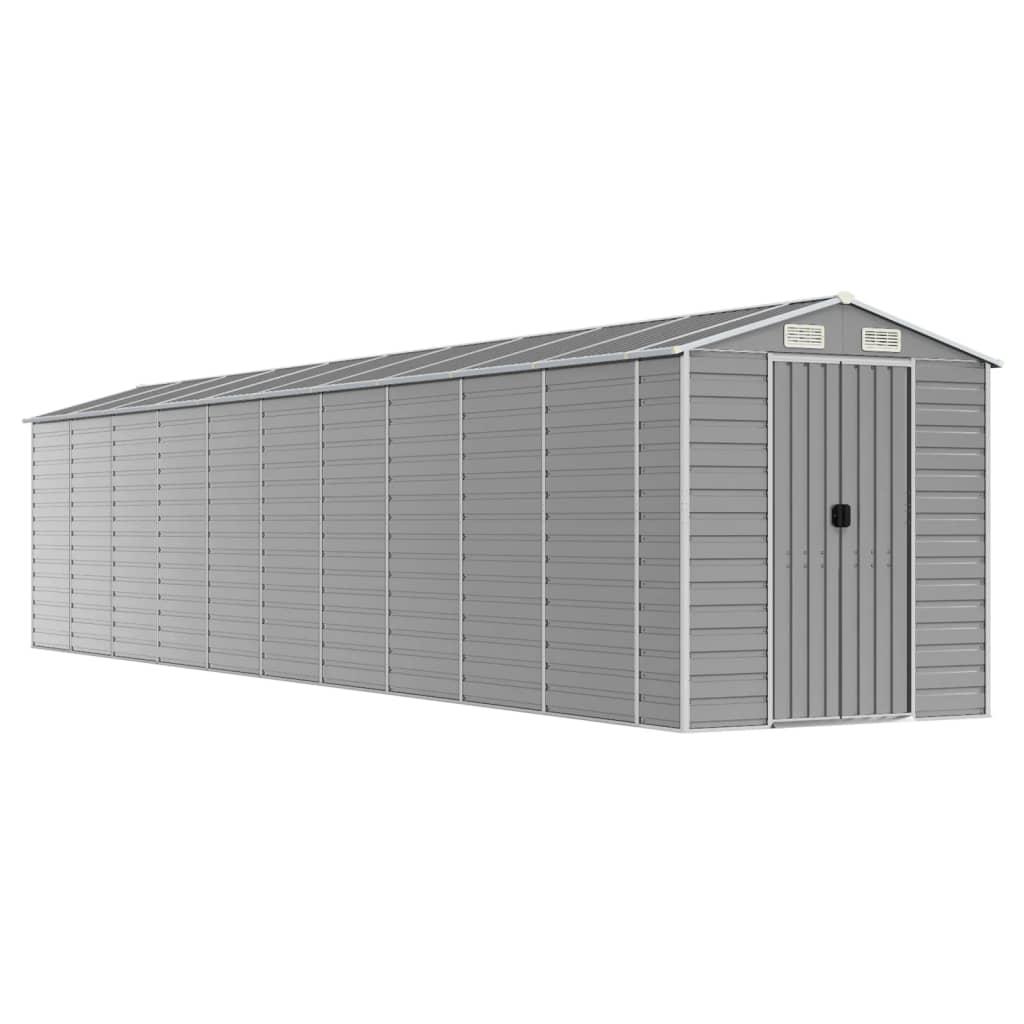 Garden Shed Light Grey 191x895x198 cm Galvanised Steel