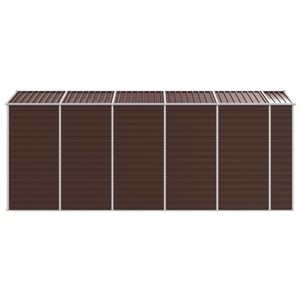 Garden Shed Brown 191x470x198 cm Galvanised Steel