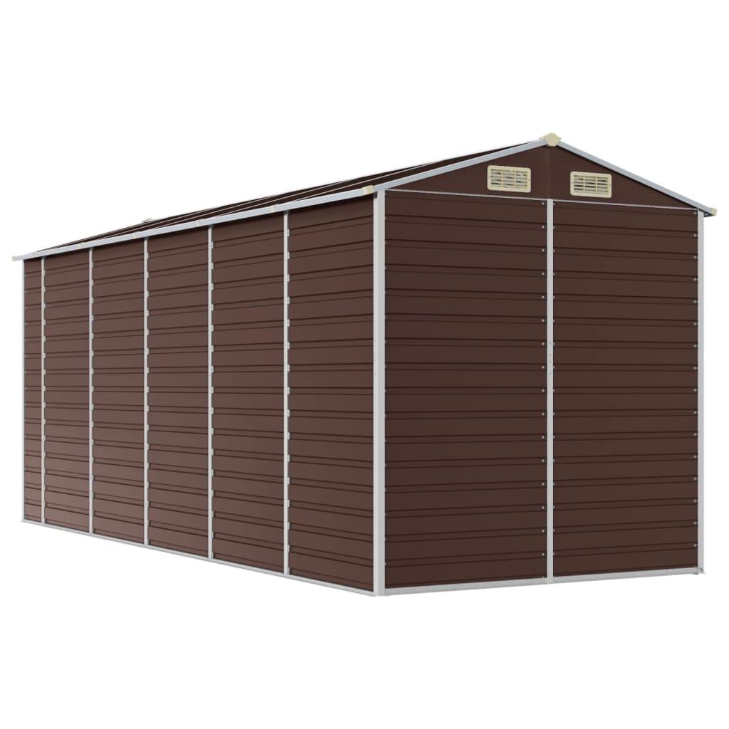 Garden Shed Brown 191x470x198 cm Galvanised Steel