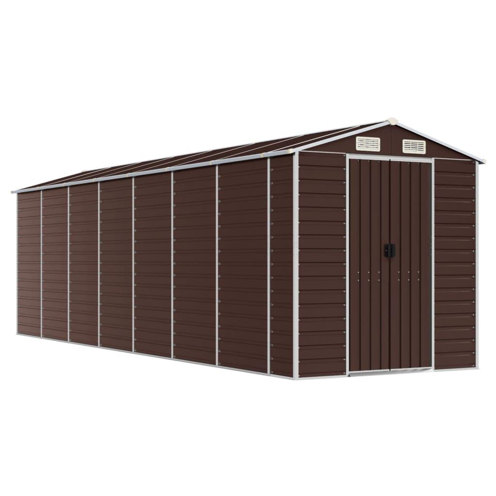 Garden Shed Brown 191x640x198 cm Galvanised Steel