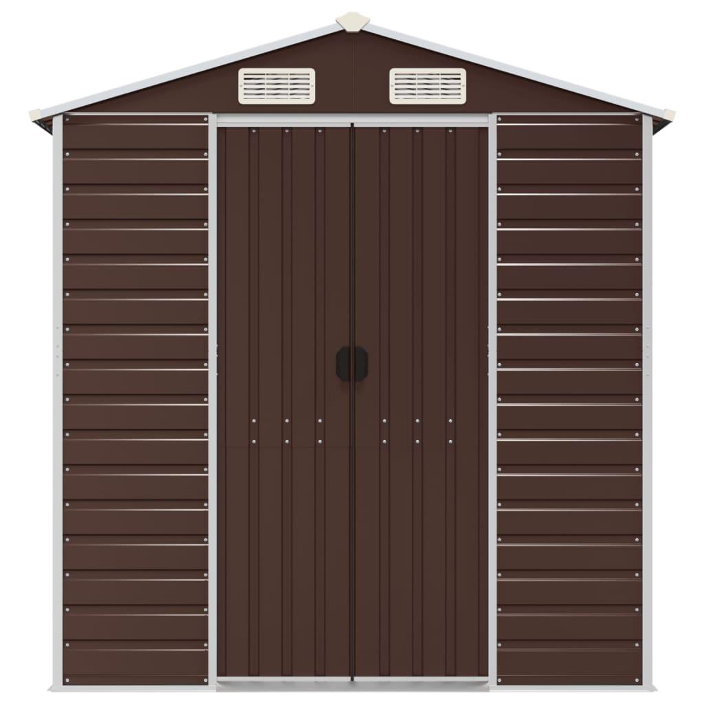 Garden Shed Brown 191x640x198 cm Galvanised Steel