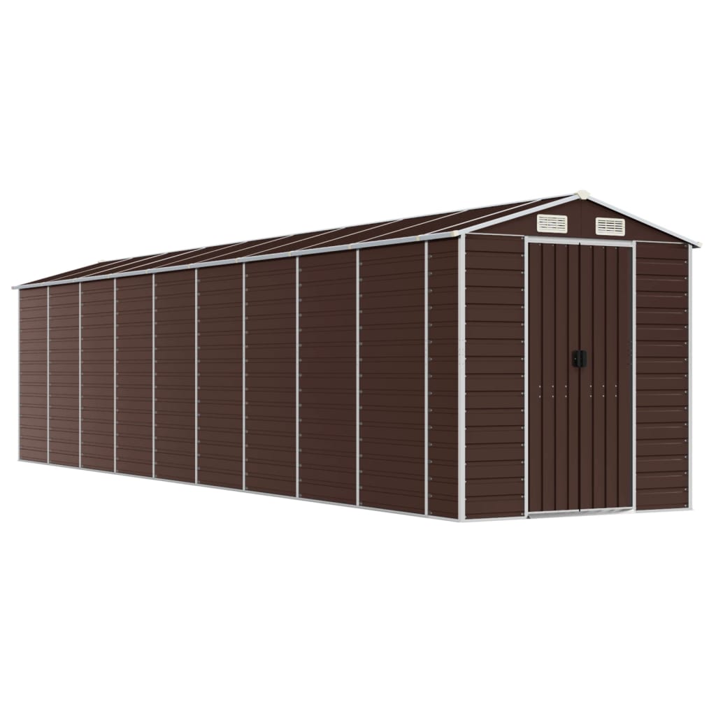 Garden Shed Brown 191x810x198 cm Galvanised Steel