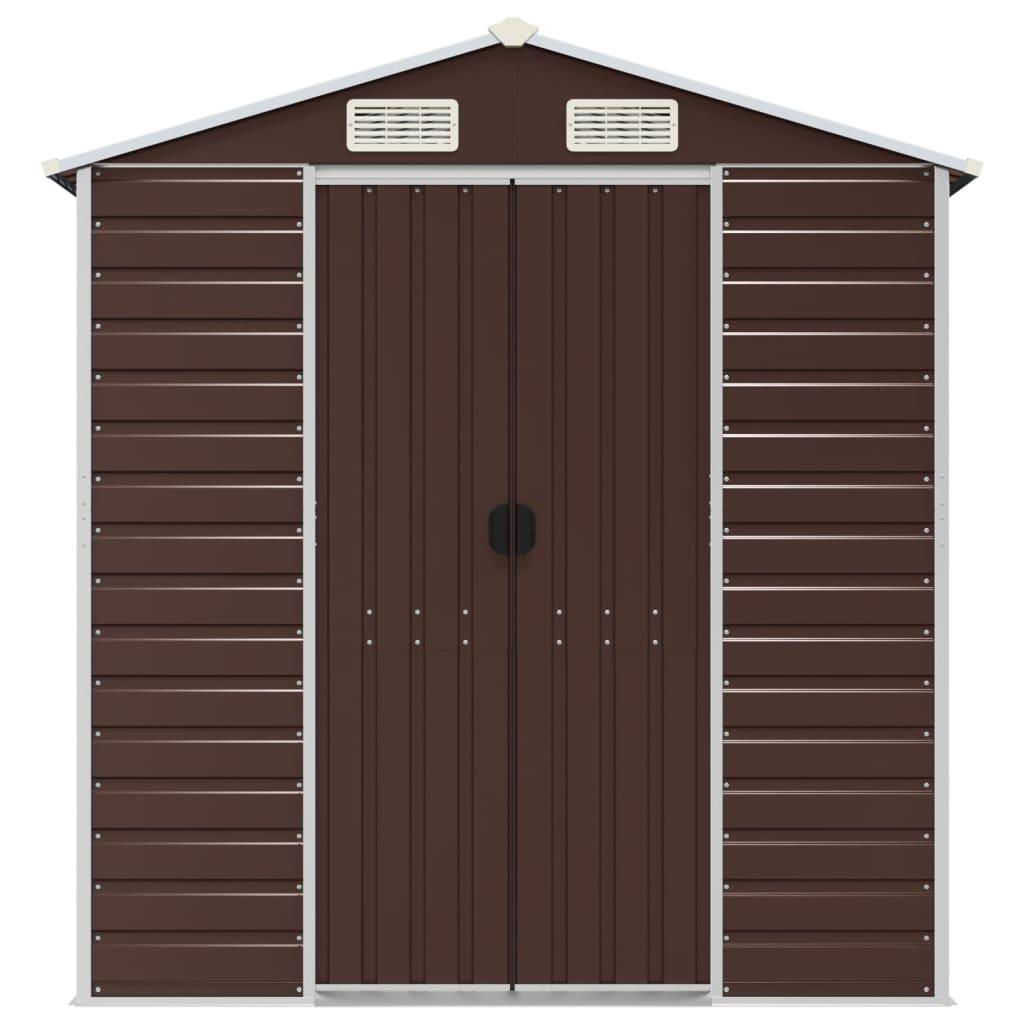 Garden Shed Brown 191x810x198 cm Galvanised Steel