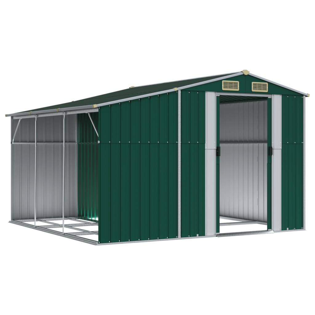 Garden Shed Green 277x279x179 cm Galvanised Steel