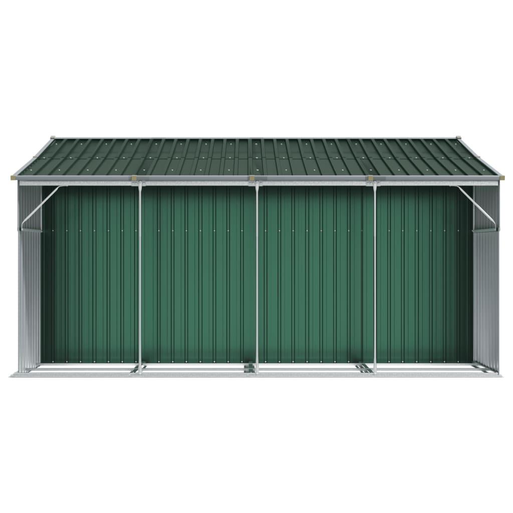 Garden Shed Green 277x365.5x179 cm Galvanised Steel