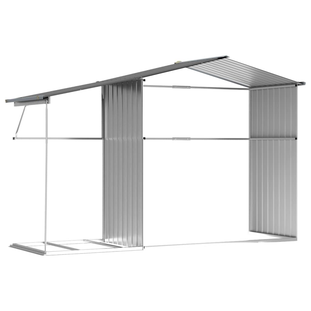 Garden Shed Grey 277x192.5x179 cm Galvanised Steel