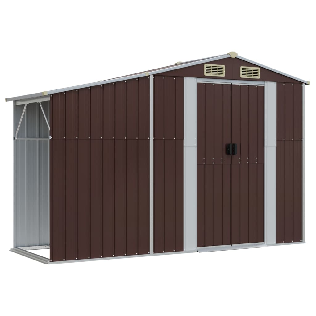 Garden Shed Brown 277x192.5x179 cm Galvanised Steel