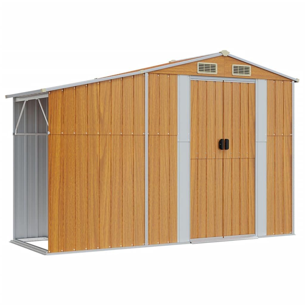 Garden Shed Light Brown 277x279x179 cm Galvanised Steel
