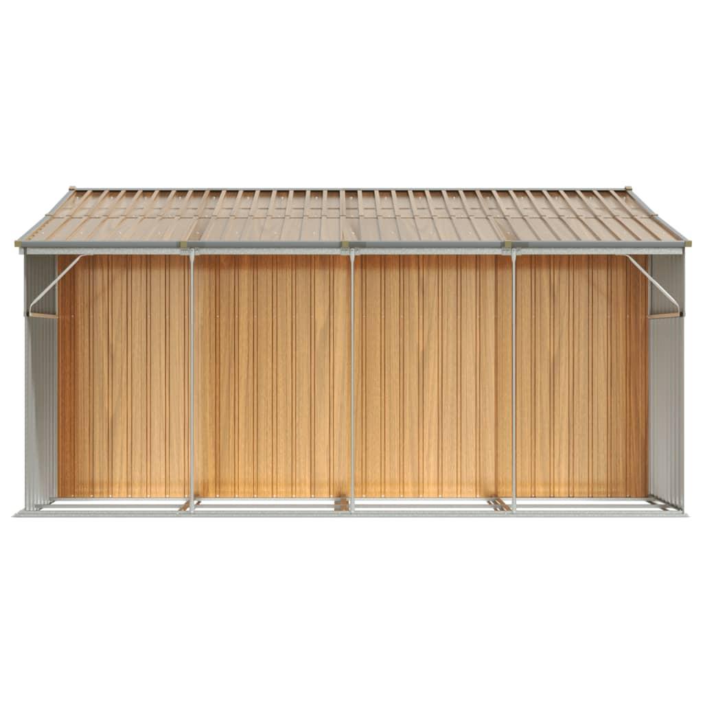 Garden Shed Light Brown 277x365.5x179 cm Galvanised Steel