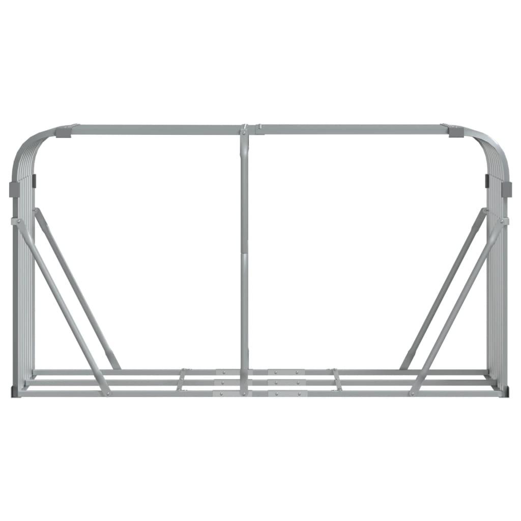 Log Holder Light Grey 180x45x100 cm Galvanised Steel