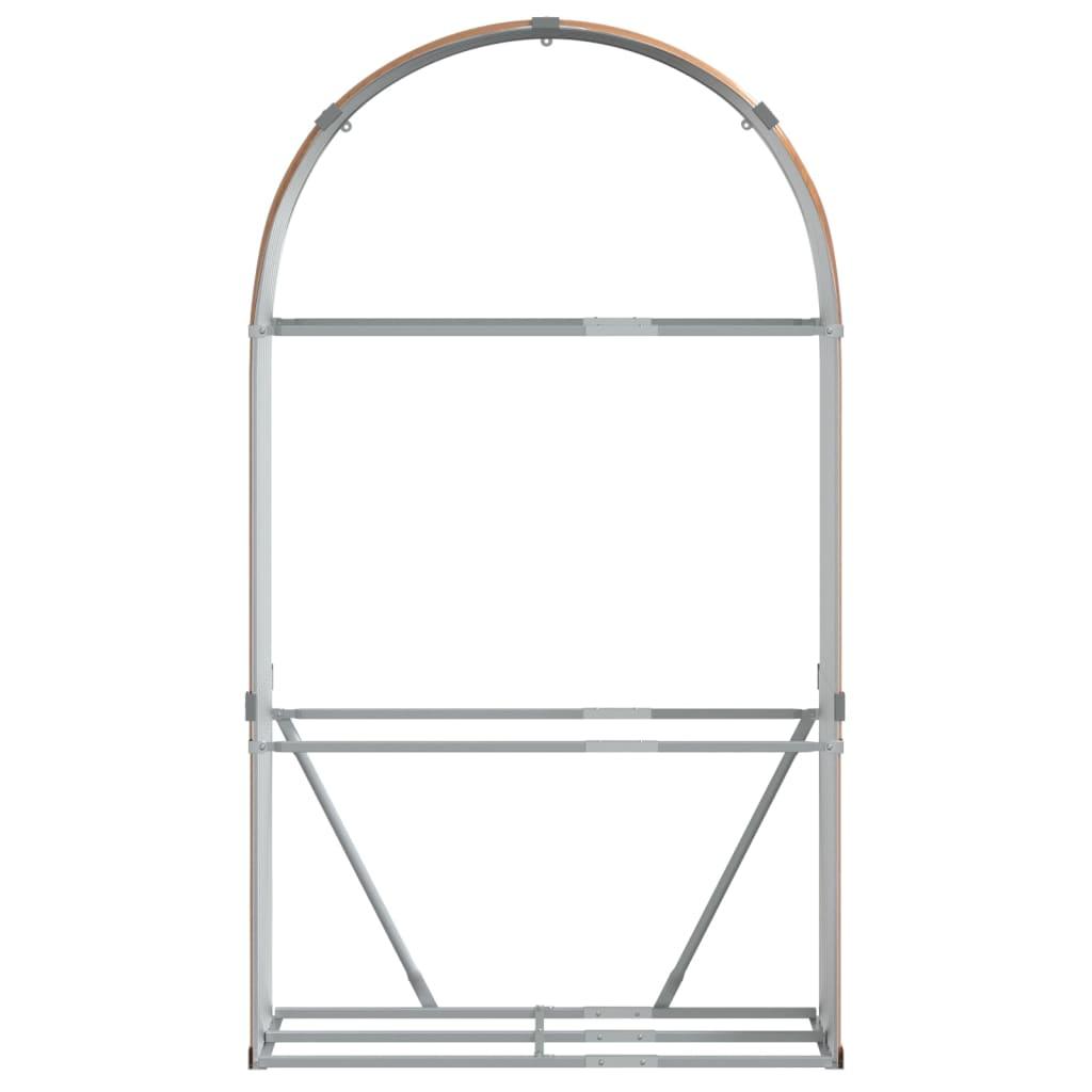Log Holder Wood Look 120x45x210 cm Galvanised Steel