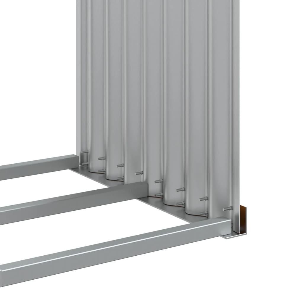 Log Holder Wood Look 120x45x210 cm Galvanised Steel