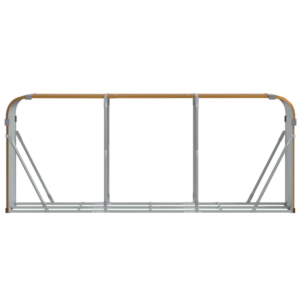 Log Holder Wood Look 234x45x100 cm Galvanised Steel