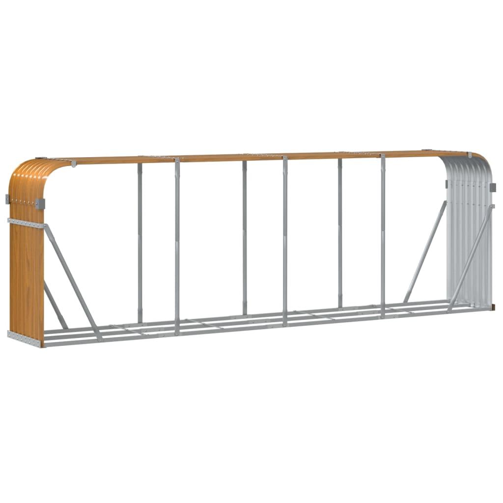 Log Holder Wood Look 300x45x100 cm Galvanised Steel