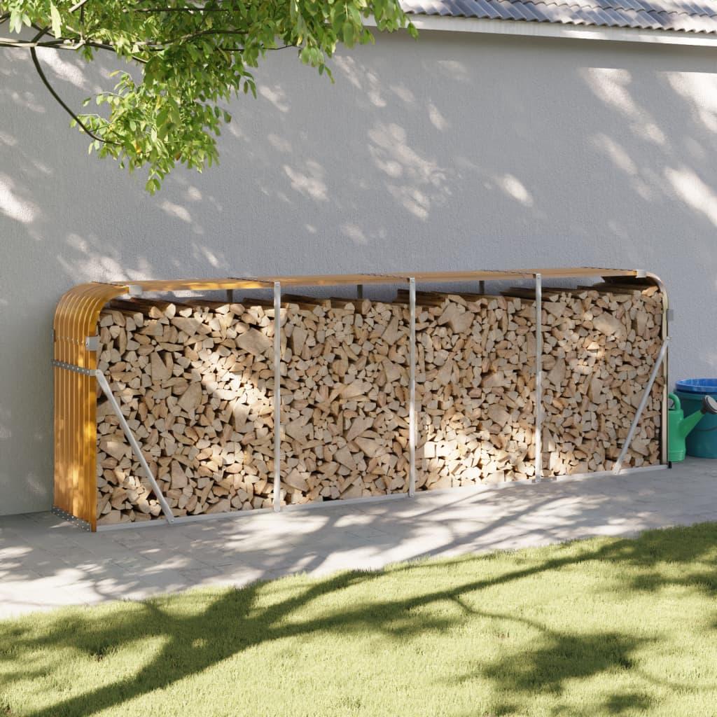 Log Holder Wood Look 300x45x100 cm Galvanised Steel