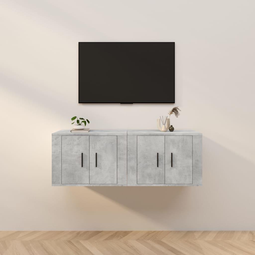 Wall-mounted TV Cabinets 2 pcs Concrete Grey 57x34.5x40 cm