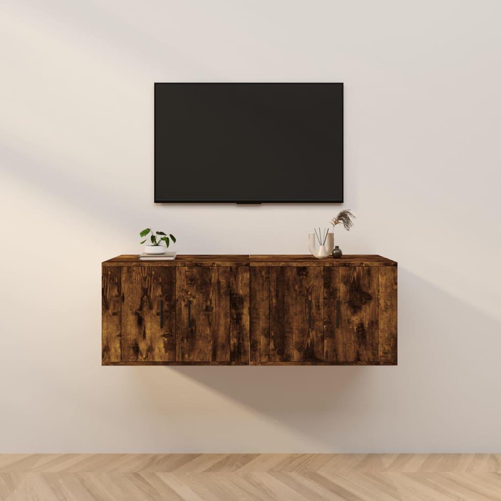 Wall-mounted TV Cabinets 2 pcs Smoked Oak 57x34.5x40 cm