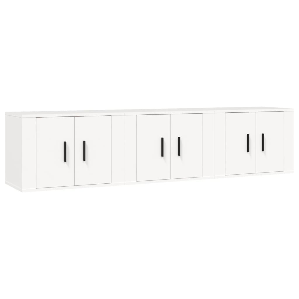 Wall-mounted TV Cabinets 3 pcs White 57x34.5x40 cm