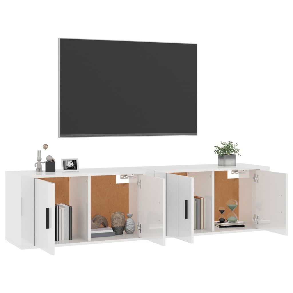 Wall-mounted TV Cabinets 2 pcs High Gloss White 80x34.5x40 cm