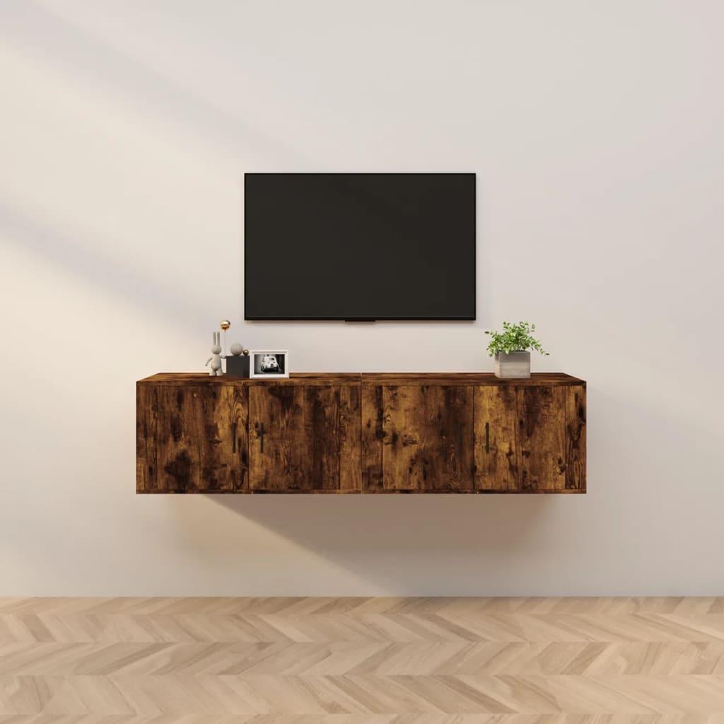 Wall-mounted TV Cabinets 2 pcs Smoked Oak 80x34.5x40 cm