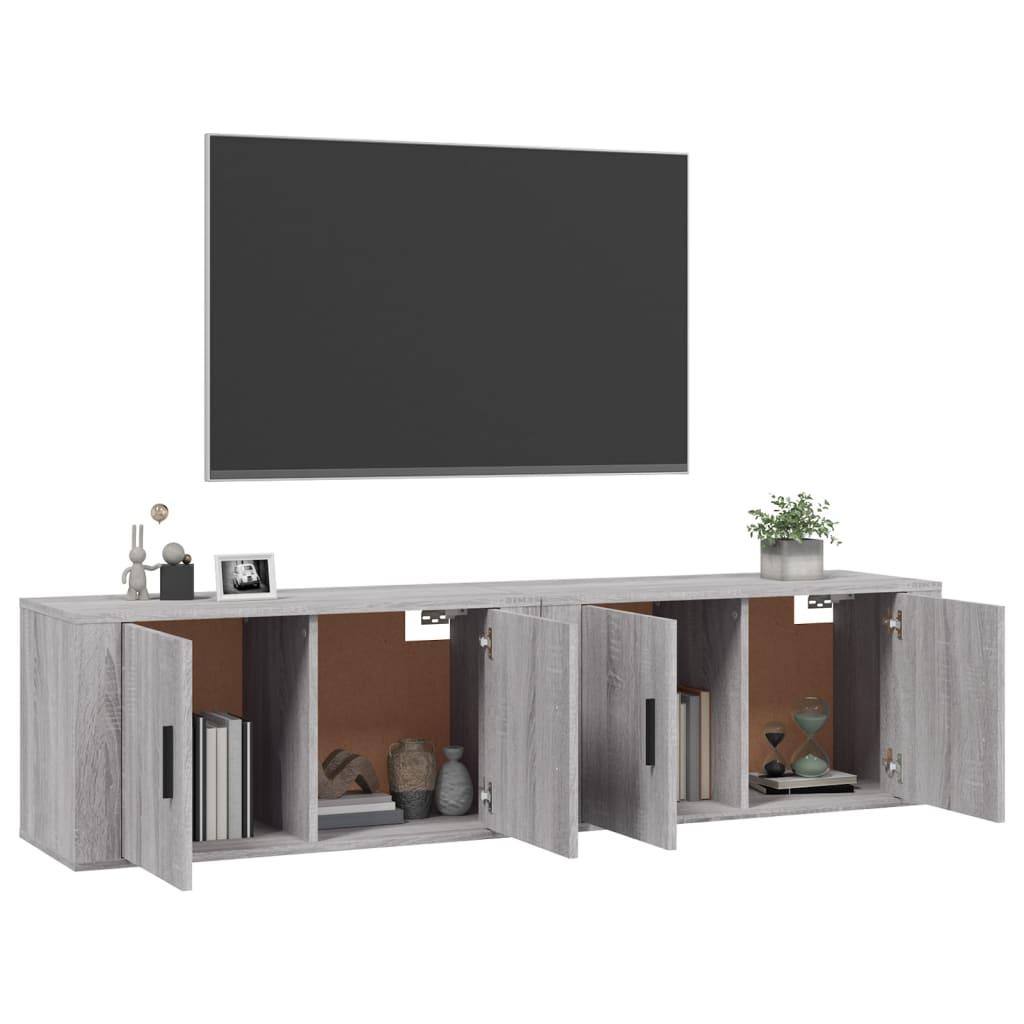 Wall-mounted TV Cabinets 2 pcs Grey Sonoma 80x34.5x40 cm