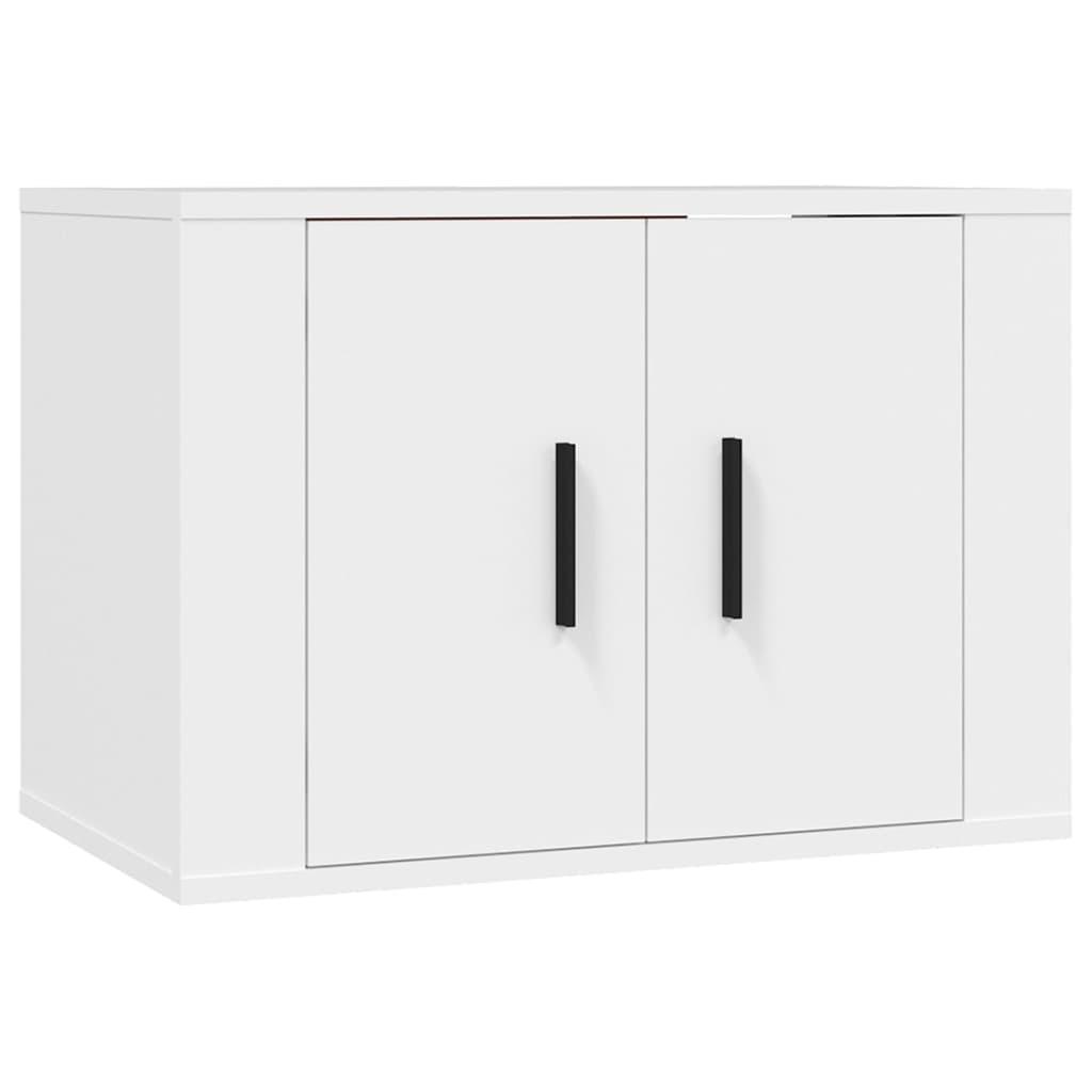 3 Piece TV Cabinet Set White Engineered Wood