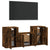 3 Piece TV Cabinet Set Smoked Oak Engineered Wood