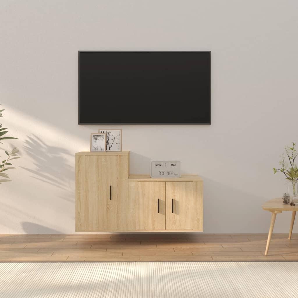 2 Piece TV Cabinet Set Sonoma Oak Engineered Wood