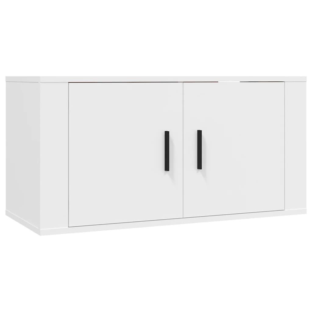 3 Piece TV Cabinet Set White Engineered Wood