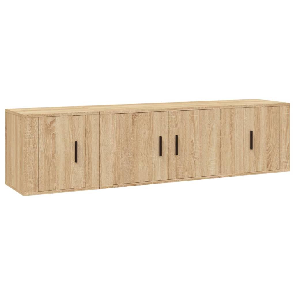 3 Piece TV Cabinet Set Sonoma Oak Engineered Wood