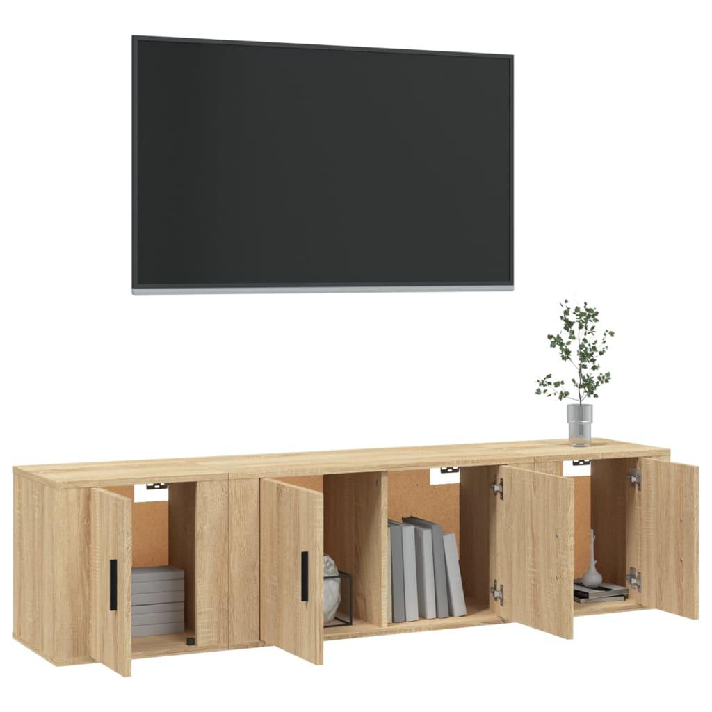3 Piece TV Cabinet Set Sonoma Oak Engineered Wood