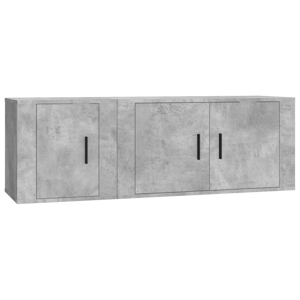 2 Piece TV Cabinet Set Concrete Grey Engineered Wood