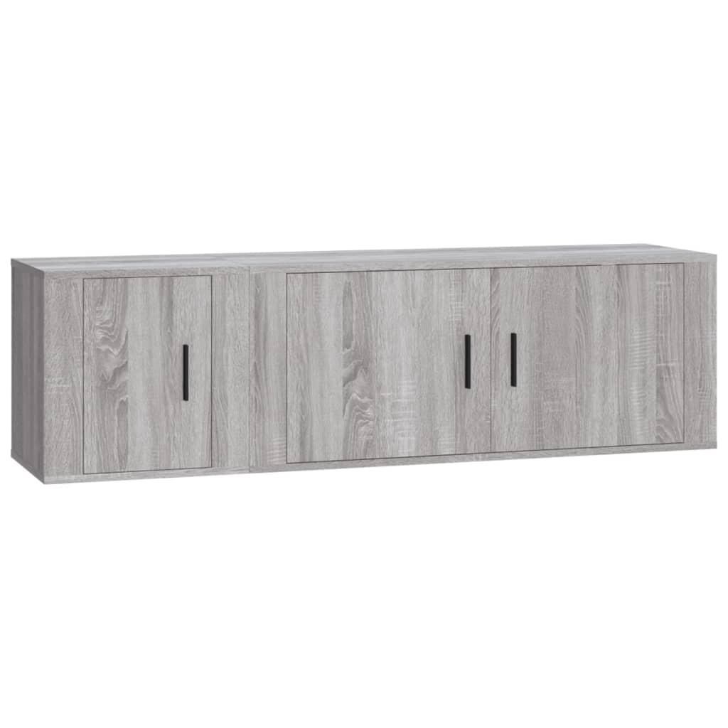 2 Piece TV Cabinet Set Grey Sonoma Engineered Wood