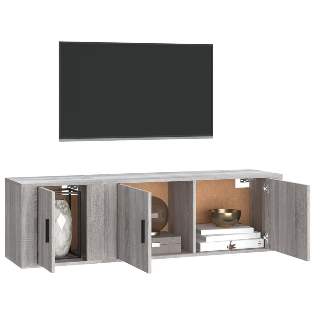 2 Piece TV Cabinet Set Grey Sonoma Engineered Wood