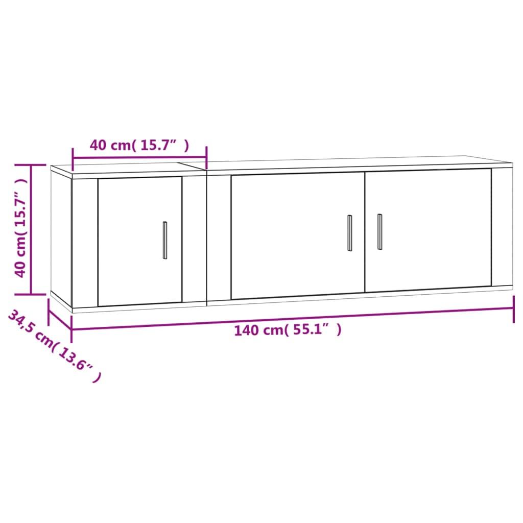 2 Piece TV Cabinet Set Grey Sonoma Engineered Wood