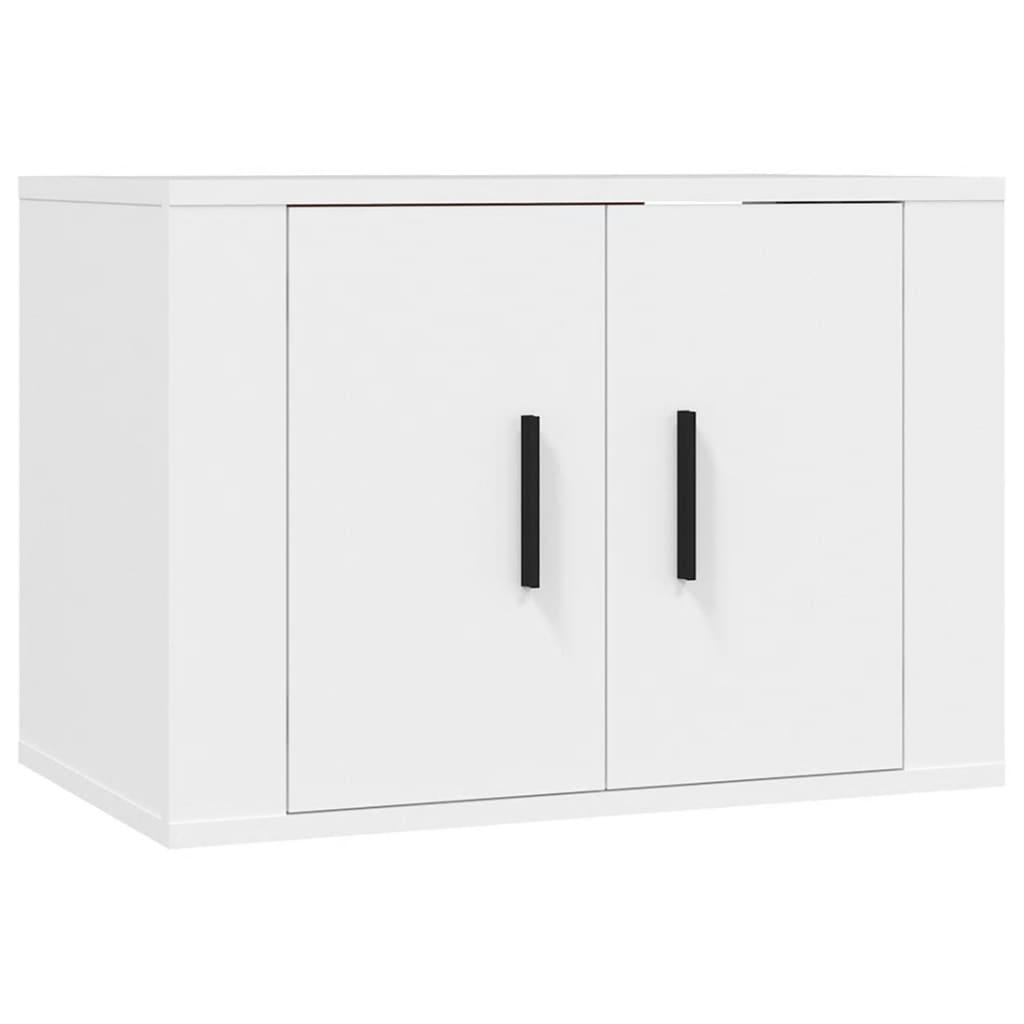 2 Piece TV Cabinet Set White Engineered Wood