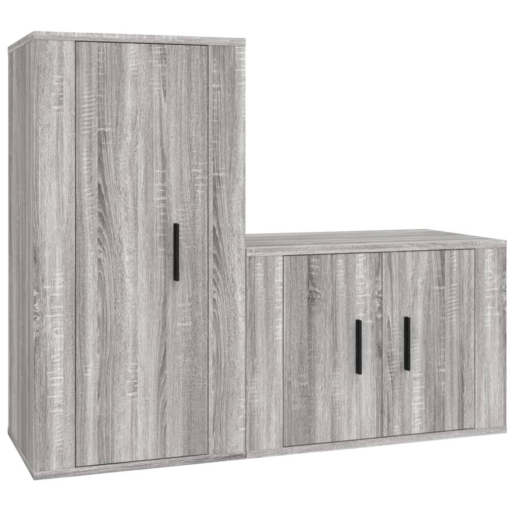 2 Piece TV Cabinet Set Grey Sonoma Engineered Wood