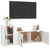 2 Piece TV Cabinet Set White Engineered Wood