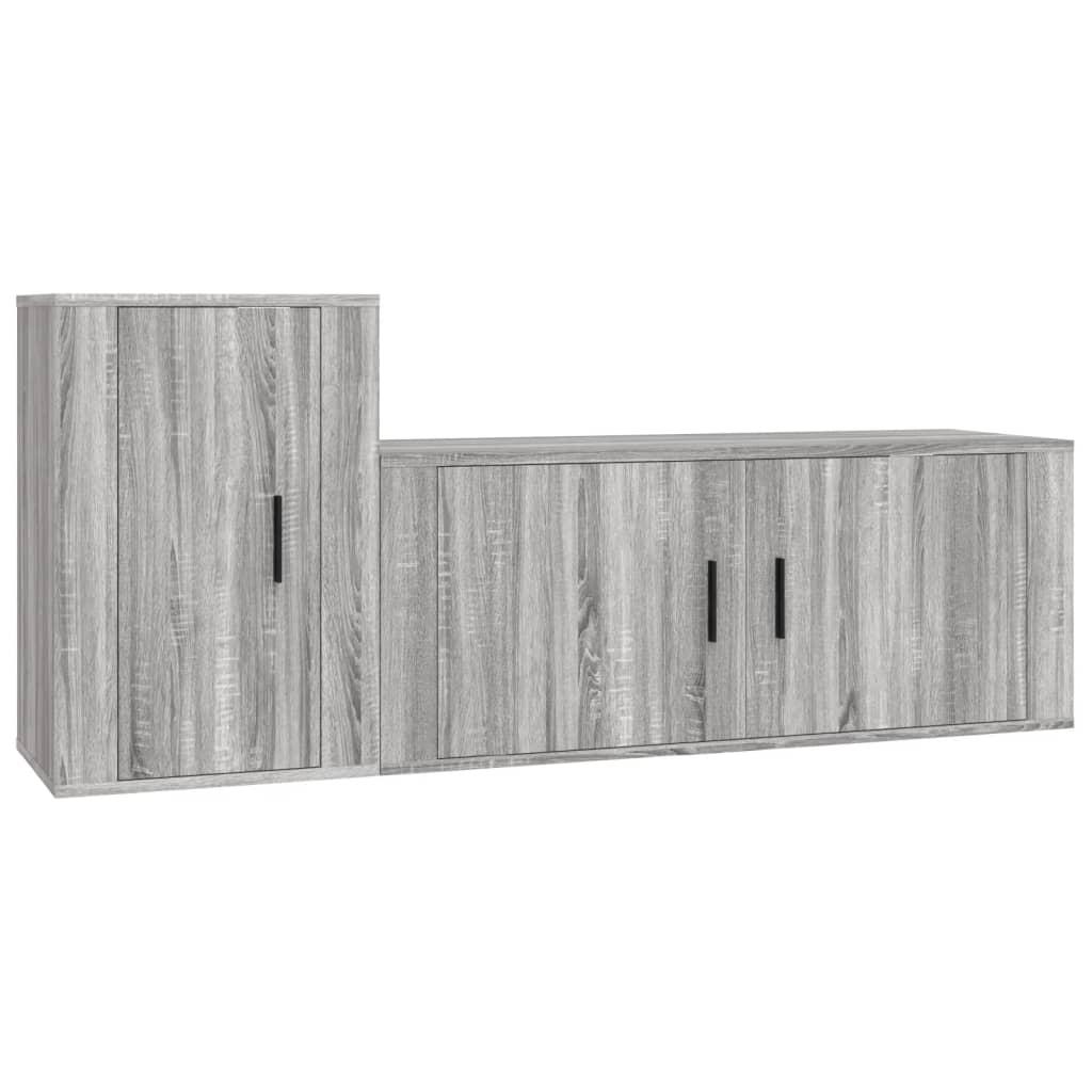 2 Piece TV Cabinet Set Grey Sonoma Engineered Wood