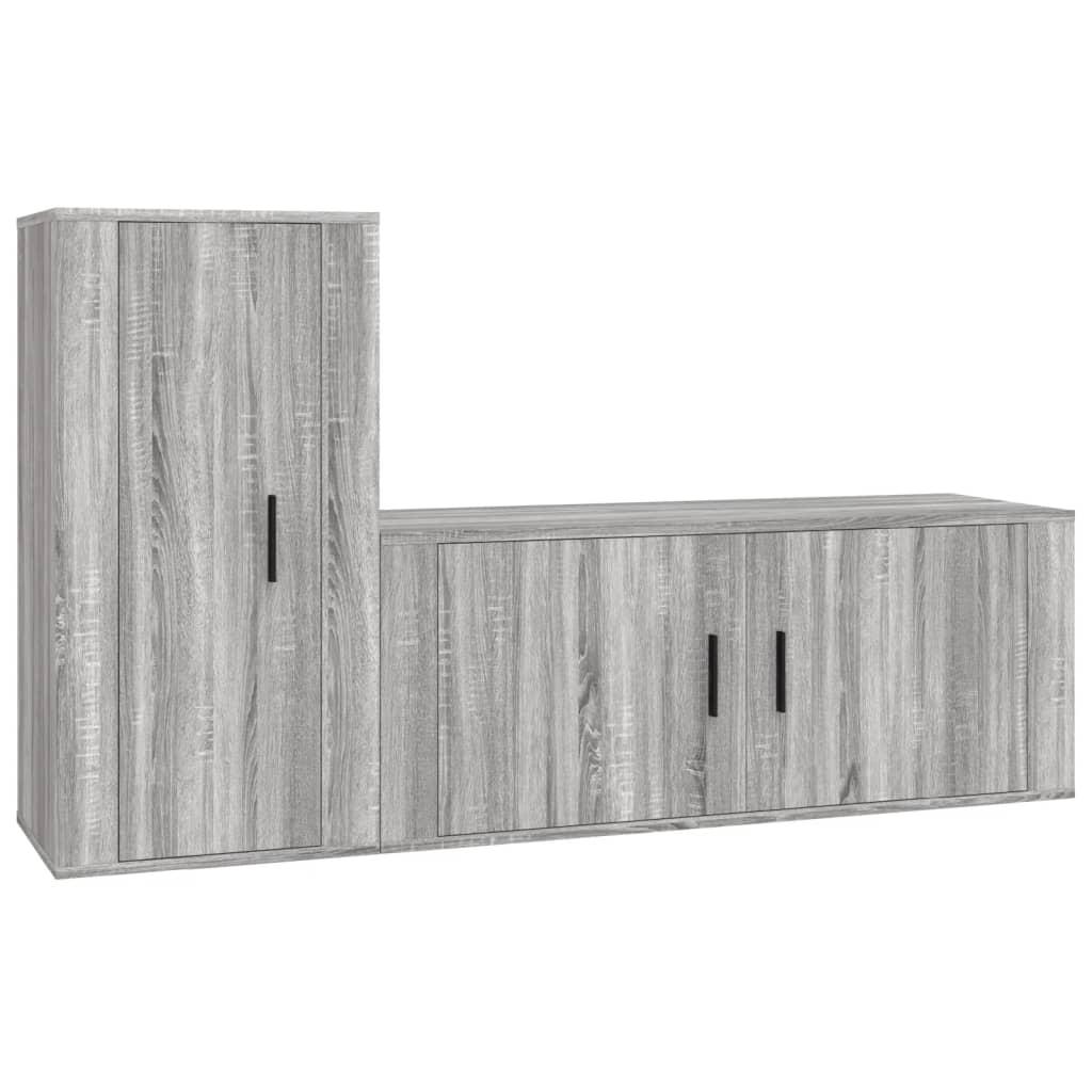 2 Piece TV Cabinet Set Grey Sonoma Engineered Wood